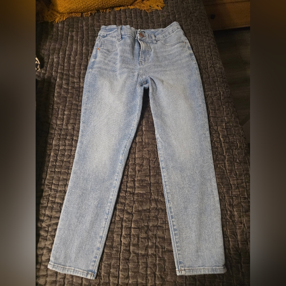 Express Mid Rise Skinny Flex Hyper Stretch Medium Short Light Wash Size 6–10